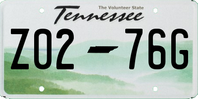 TN license plate Z0276G