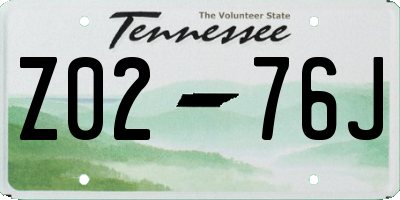 TN license plate Z0276J