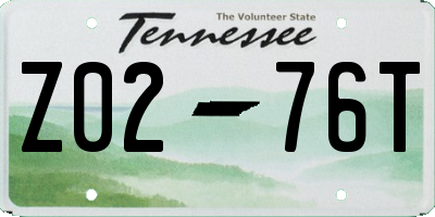 TN license plate Z0276T