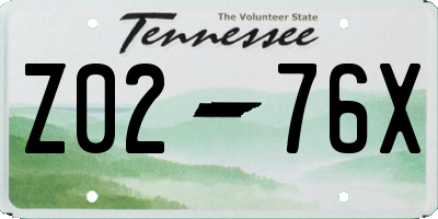 TN license plate Z0276X