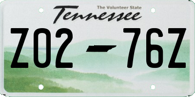 TN license plate Z0276Z