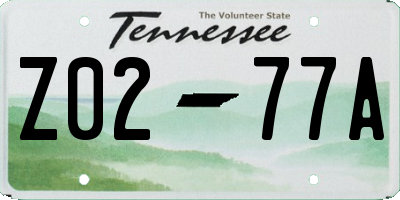 TN license plate Z0277A