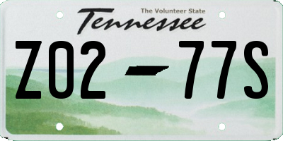 TN license plate Z0277S