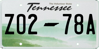 TN license plate Z0278A