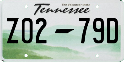 TN license plate Z0279D
