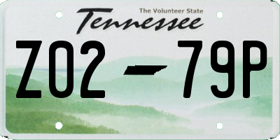 TN license plate Z0279P