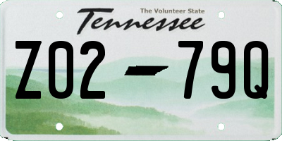 TN license plate Z0279Q