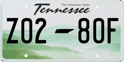 TN license plate Z0280F
