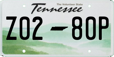 TN license plate Z0280P