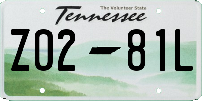 TN license plate Z0281L