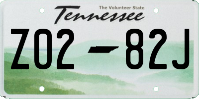 TN license plate Z0282J