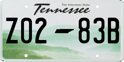 TN license plate Z0283B