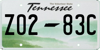 TN license plate Z0283C
