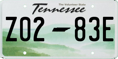 TN license plate Z0283E
