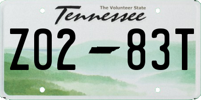 TN license plate Z0283T