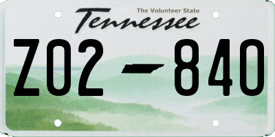 TN license plate Z0284O