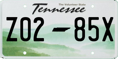 TN license plate Z0285X