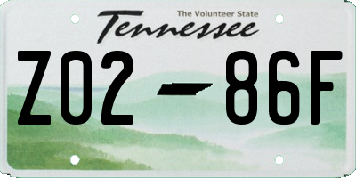 TN license plate Z0286F