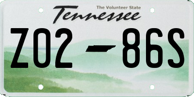 TN license plate Z0286S