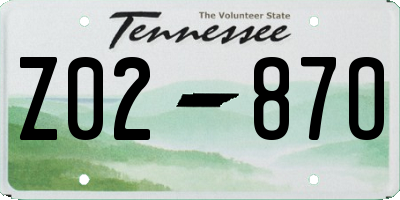 TN license plate Z0287O