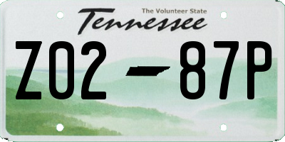 TN license plate Z0287P