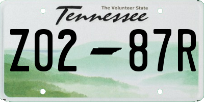 TN license plate Z0287R
