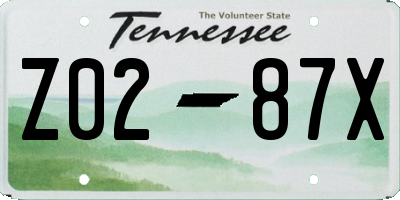 TN license plate Z0287X