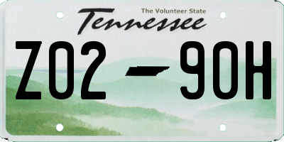 TN license plate Z0290H