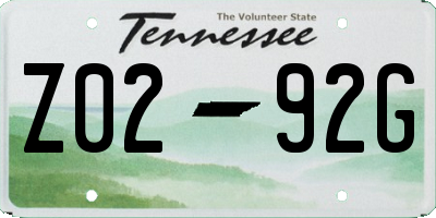 TN license plate Z0292G