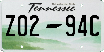 TN license plate Z0294C