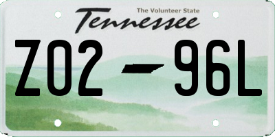 TN license plate Z0296L