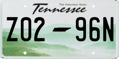 TN license plate Z0296N