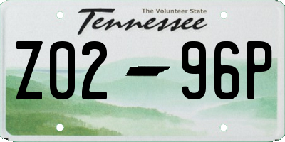 TN license plate Z0296P