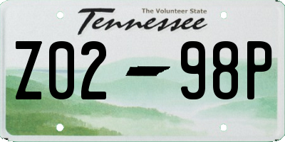 TN license plate Z0298P