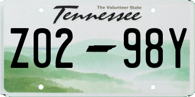 TN license plate Z0298Y