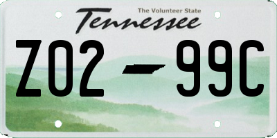TN license plate Z0299C