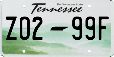 TN license plate Z0299F