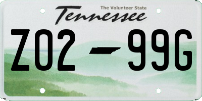 TN license plate Z0299G