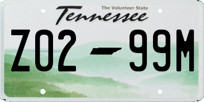 TN license plate Z0299M
