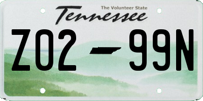 TN license plate Z0299N