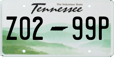 TN license plate Z0299P