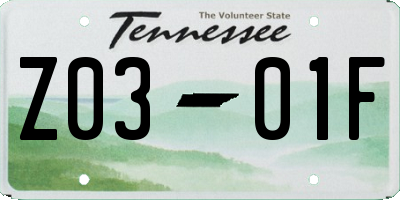 TN license plate Z0301F