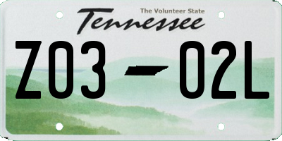 TN license plate Z0302L