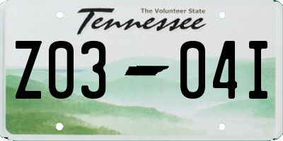 TN license plate Z0304I