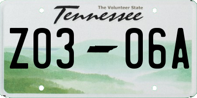 TN license plate Z0306A