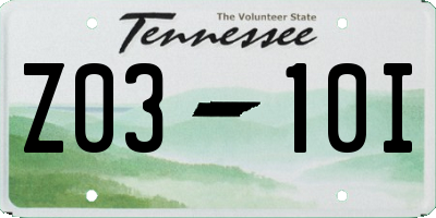 TN license plate Z0310I