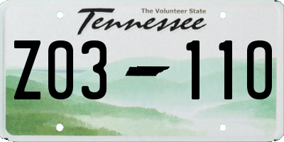 TN license plate Z0311O