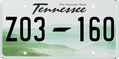 TN license plate Z0316O