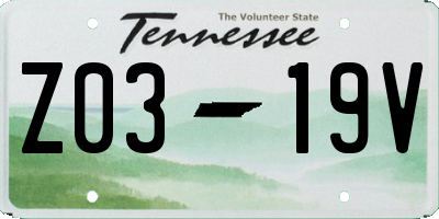 TN license plate Z0319V