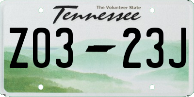 TN license plate Z0323J